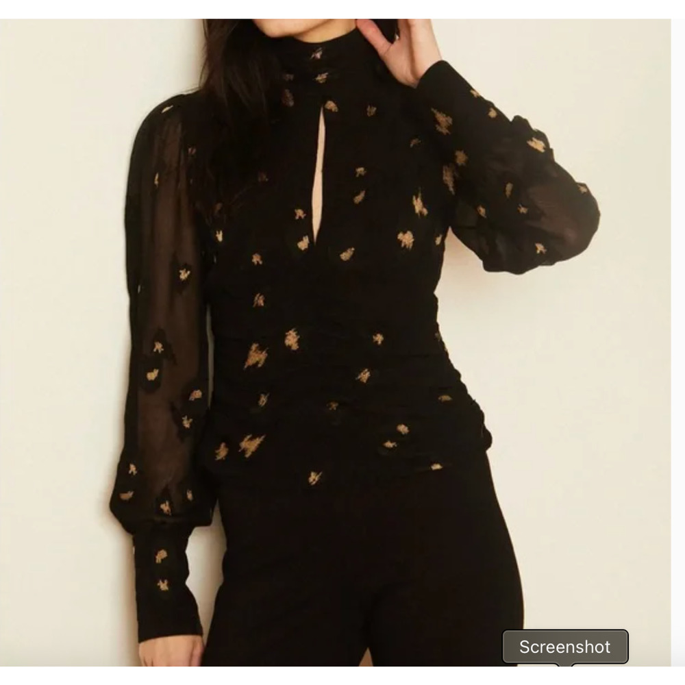 Caballero Joella Starry Night Jacquard Top Size Large